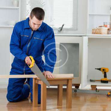 A wooden structure to prevent collapse of shaky stairs